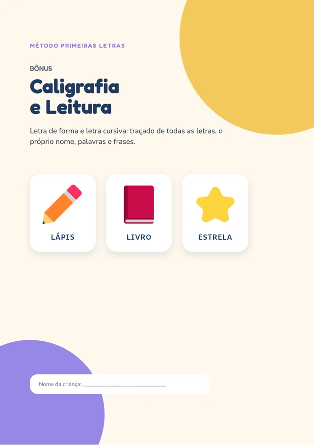 Capa do bônus de caligrafia