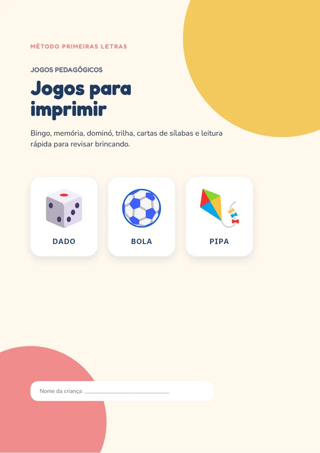Capa dos Jogos Pedagógicos